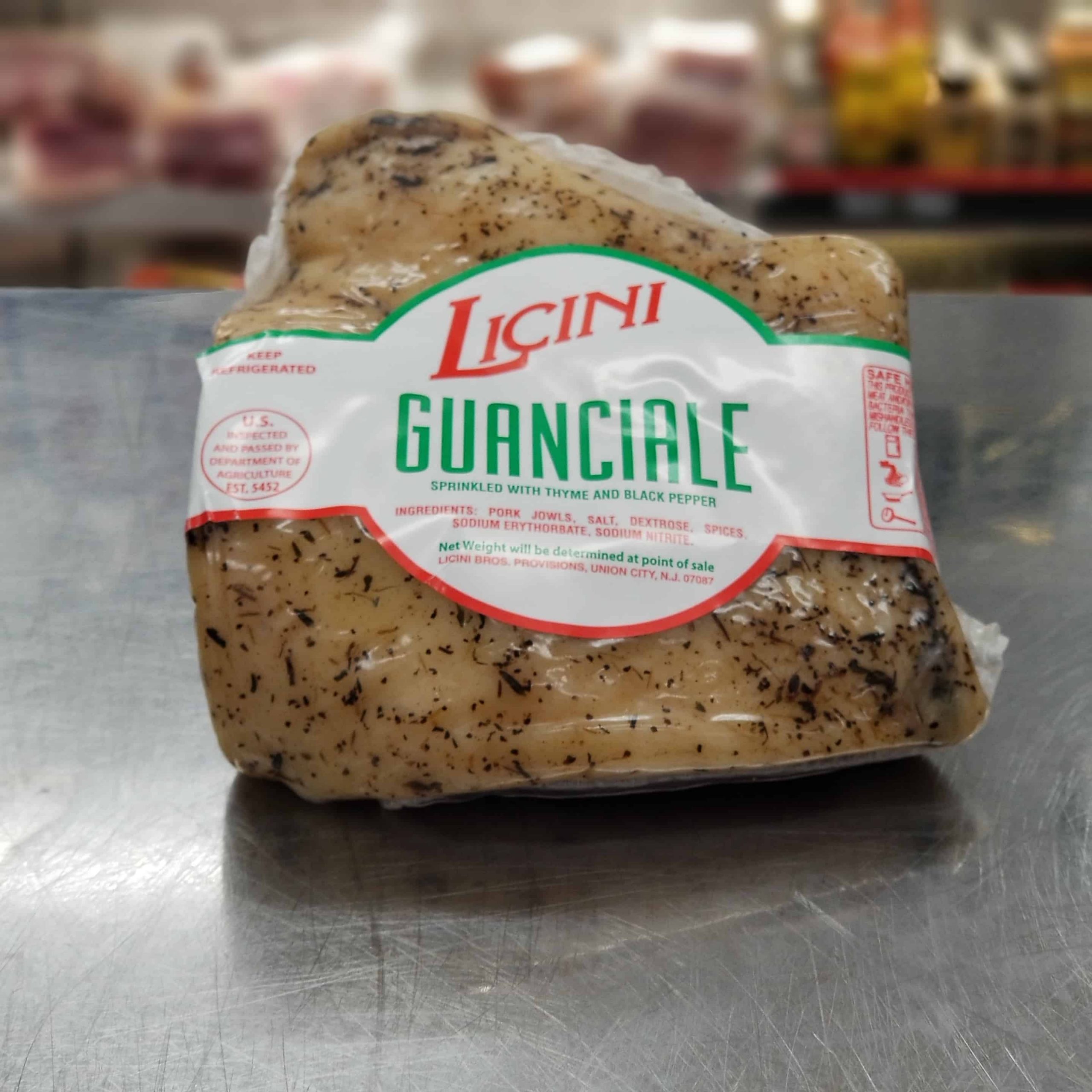 CURED PORK GUANCIALE [JOWL] LICINI 8 OZ